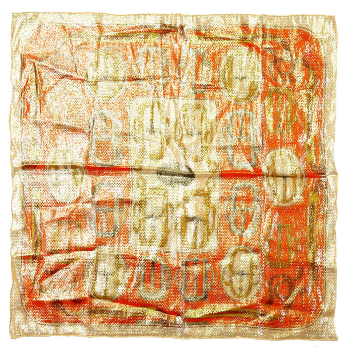 HERMES scarf silk Orange Carre70 BOVCLERIE D'ATTELAGE Buckle