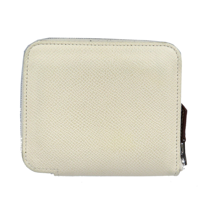 HERMES Coin case Epsom off white Azap compact silk in