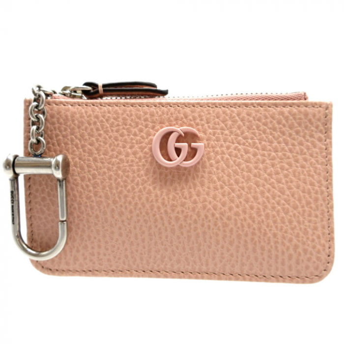 GUCCI Coin case 701070 leather pink Double G