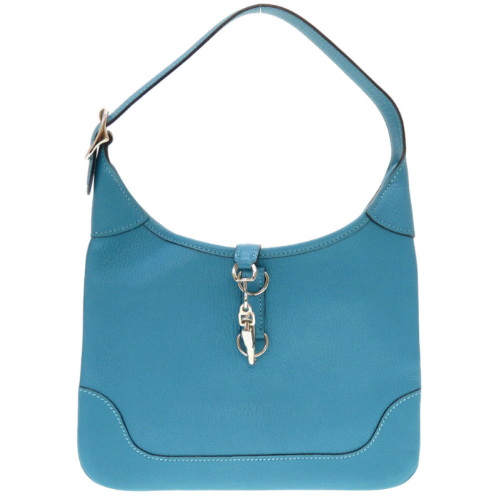HERMES Shoulder Bag Shave Turquoise Trim 24 Women Used Authentic