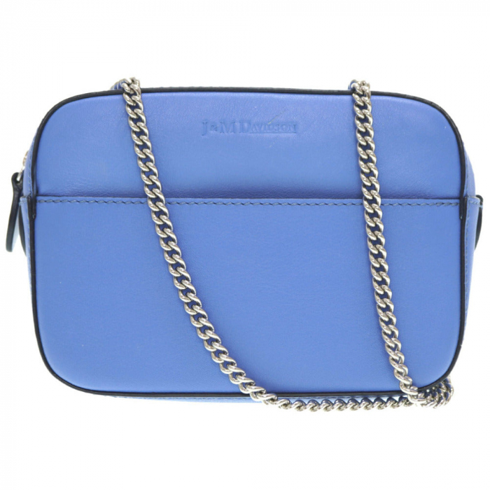 J&amp;M Davidson Shoulder Bag leather blue Pebble Mini ChainShoulder Women