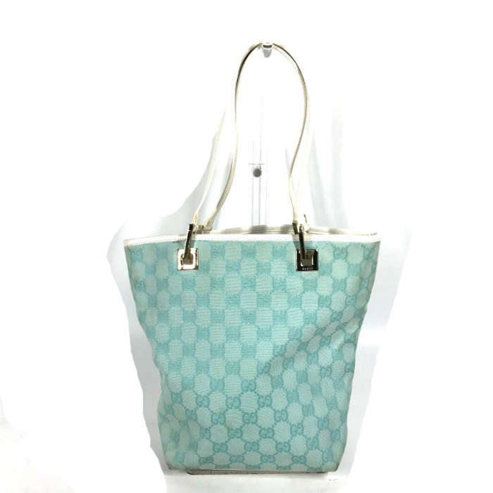 GUCCI Tote Bag 002 1099 Canvas / leather Light green Shoulder Bag Shou