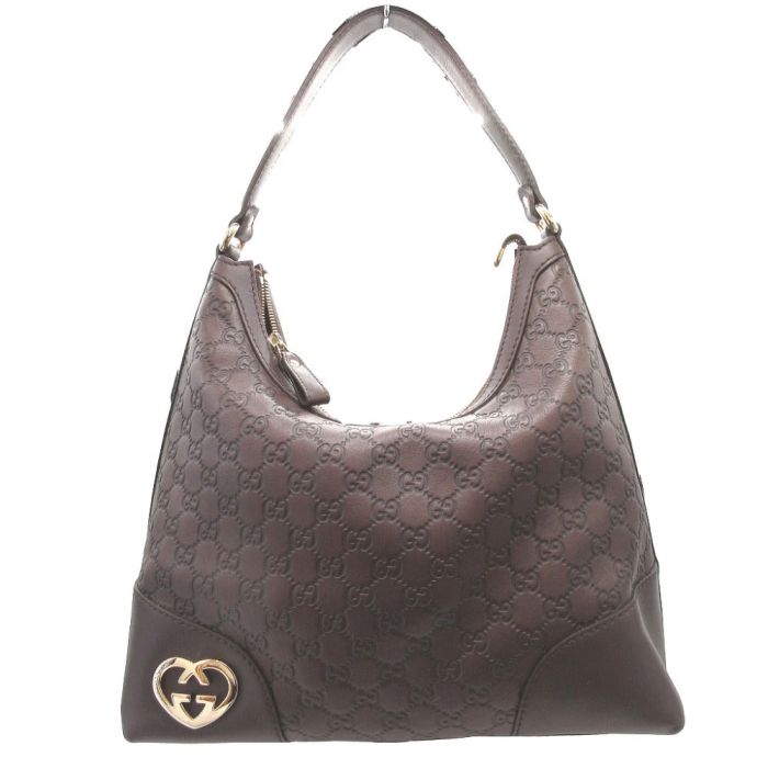 GUCCI Shoulder Bag 257070 leather Brown Lovely Guccisima Women Used Au