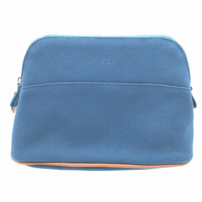 HERMES Pouch canvas blue Mini Bolide Women(Unisex) Used Authentic
