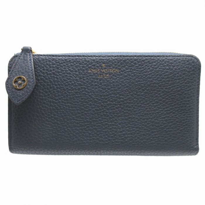 LOUIS VUITTON Long Wallet Purse M68582 leather Blue Marine Portefeuill