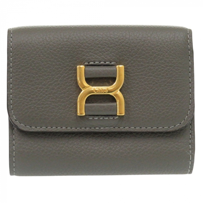 Chloe Tri-fold wallet leather gray Mercy