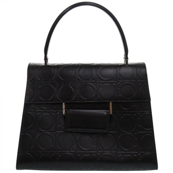 Salvatore Ferragamo Handbag AX-21 0855 leather black Gancini