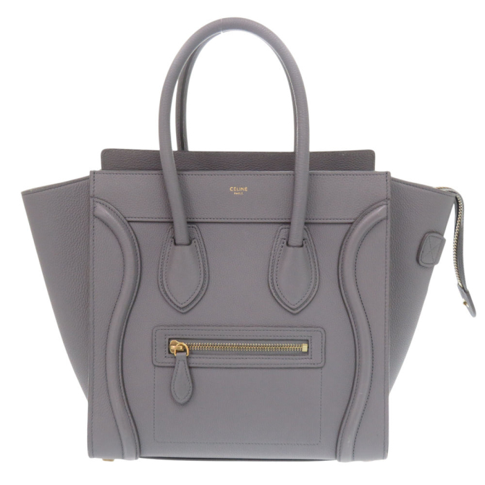 CELINE Handbag leather gray Luggage micro shopper