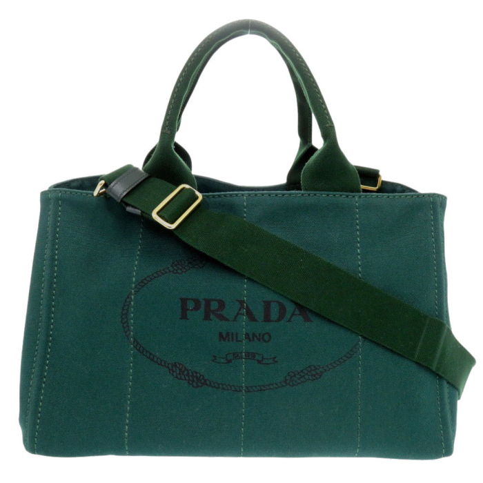 PRADA Tote Bag BN2642 canvas green CANAPA Canapa