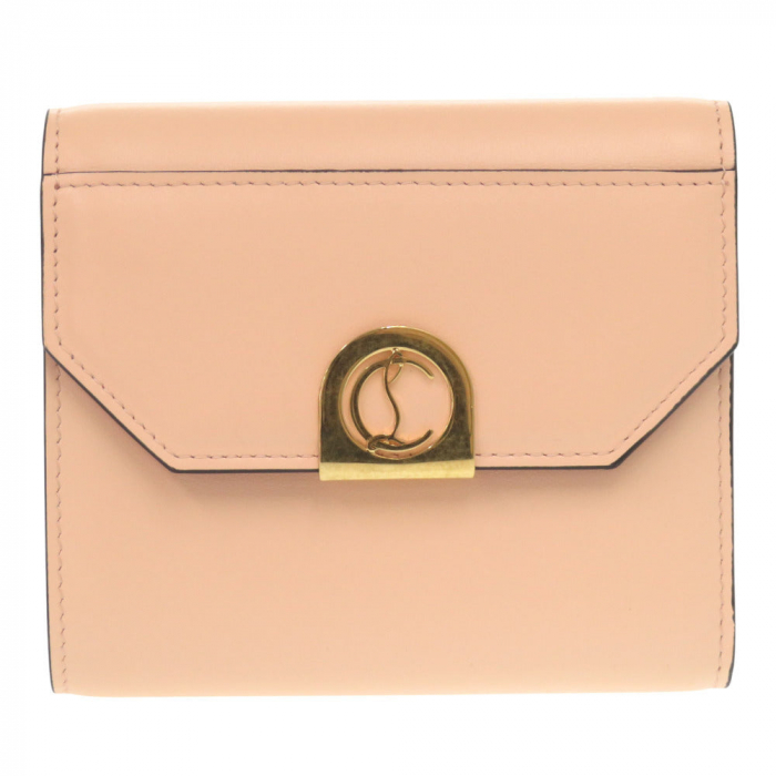 Christian Louboutin Tri-fold wallet leather pink Eliza compact wallet