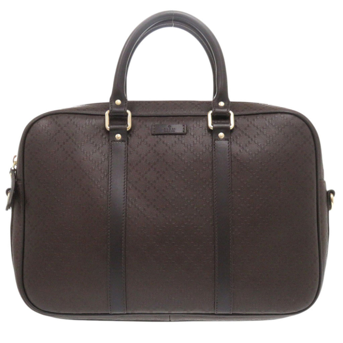 GUCCI Business bag 344357 leather Brown Diamante Briefcase