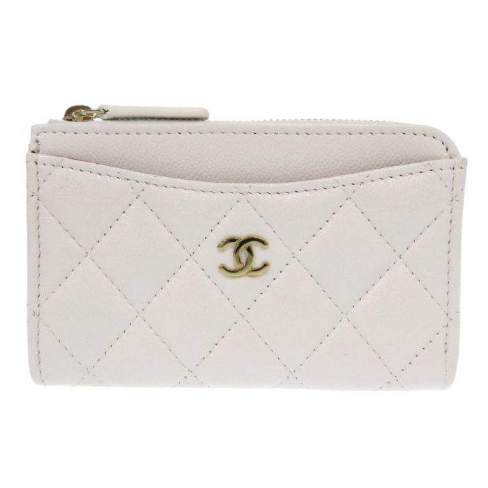CHANEL Coin case AP3179 Caviar skin white