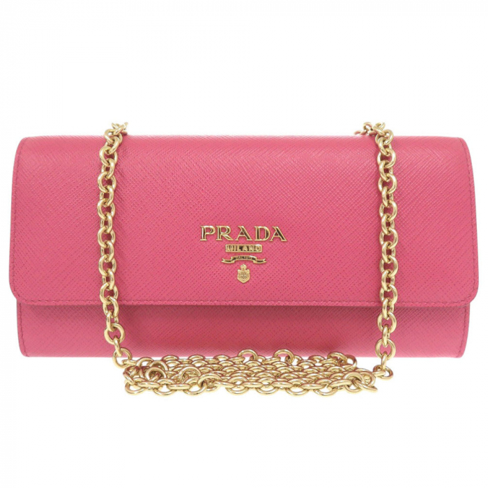 PRADA Long Wallet Purse 1DH002 leather Pink PEONIA