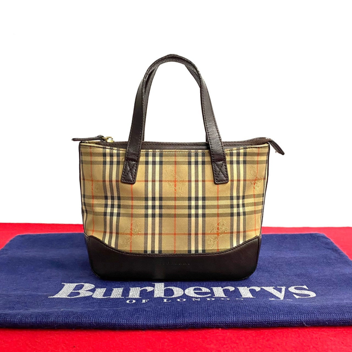 BURBERRY Handbag canvas Brown
