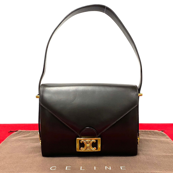 CELINE Shoulder Bag leather Brown
