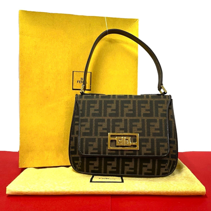FENDI Handbag leather Brown