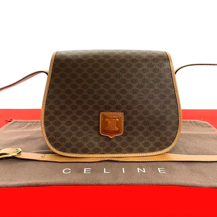 CELINE Shoulder Bag leather Brown