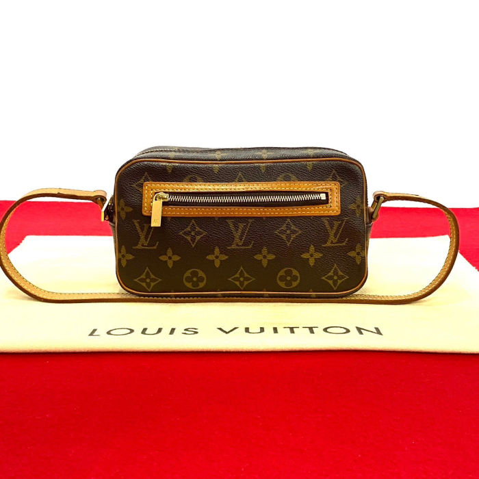 LOUIS VUITTON Shoulder Bag leather Brown Monogram Pochette cite