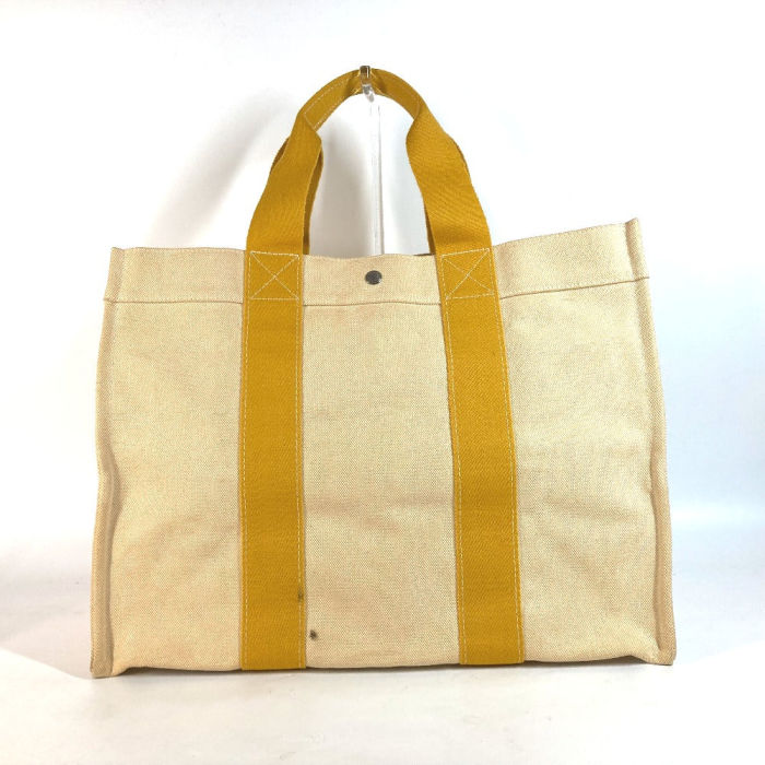 HERMES Shoulder Bag canvas yellow Bora Bora GM Women Used Authentic