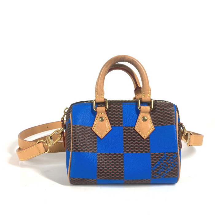 LOUIS VUITTON Handbag N40595 Damier canvas blue Damier Pop Speedy band