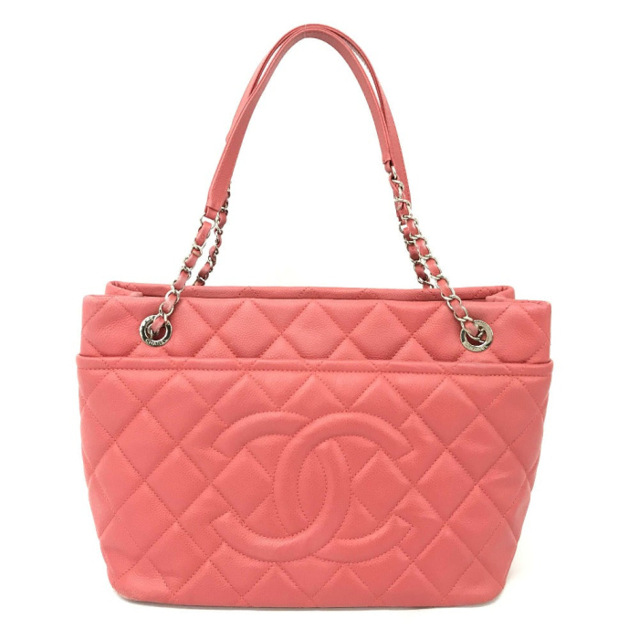 CHANEL Tote Bag A67921 Caviar skin pink CC COCO Mark Matrasse Women Us