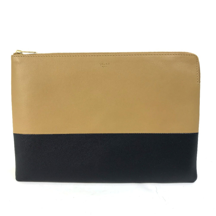 CELINE Clutch bag 100093HTM leather Brown Two-tone By color Women Used
