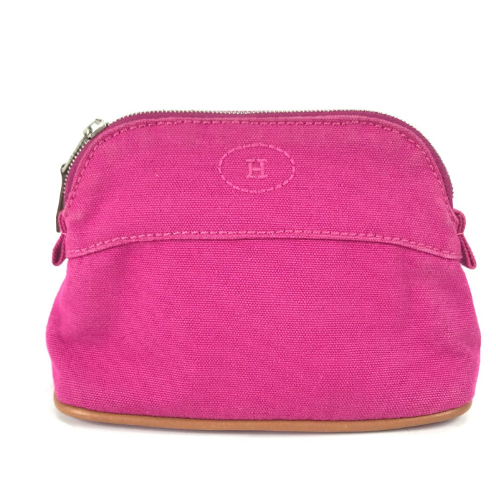 HERMES Pouch canvas pink Boride pouch mini mini Women Used Authentic