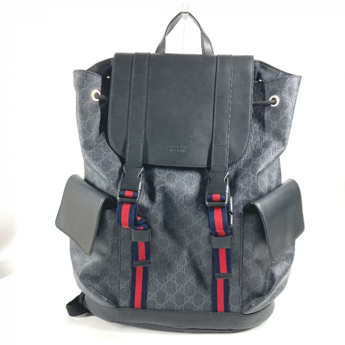 GUCCI Backpack 49556 GG Supreme Canvas black GG Supreme Tiger