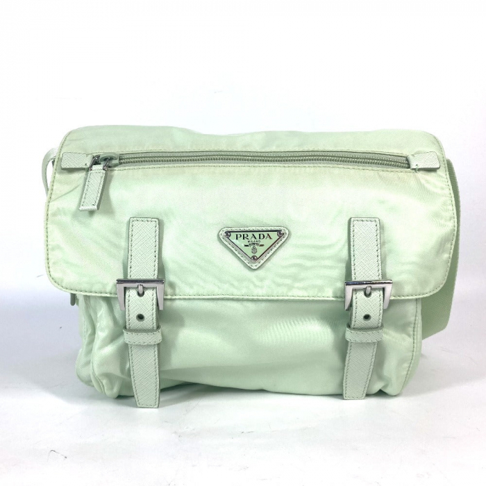 PRADA Shoulder Bag 1BD953 Nylon green Triangle logo plate Re-Nylon Wom