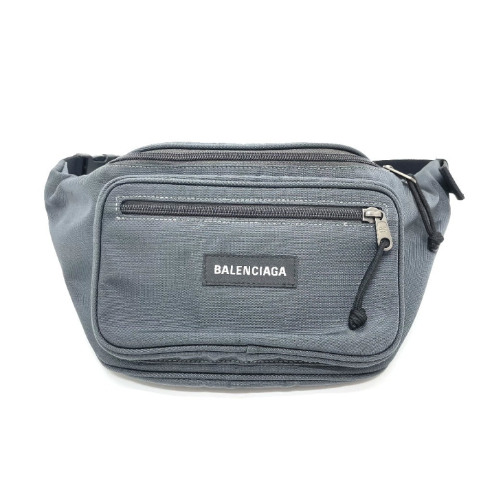 BALENCIAGA Waist bag 482389 Nylon Gray type Waist pouch Explorer unise