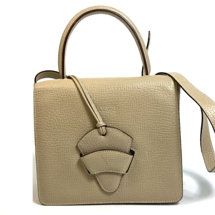 LOEWE Handbag leather beige Barcelona Women Used Authentic