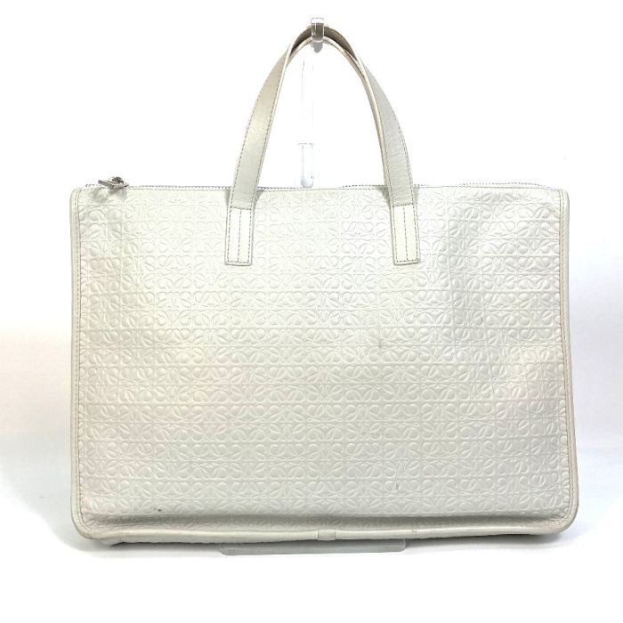 LOEWE Tote Bag leather white anagram Briefcase Business bag unisex(Uni