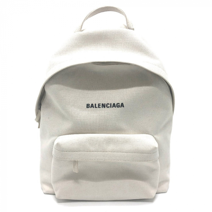 BALENCIAGA Backpack 552374 canvas white logo Backpack mens Used Authen