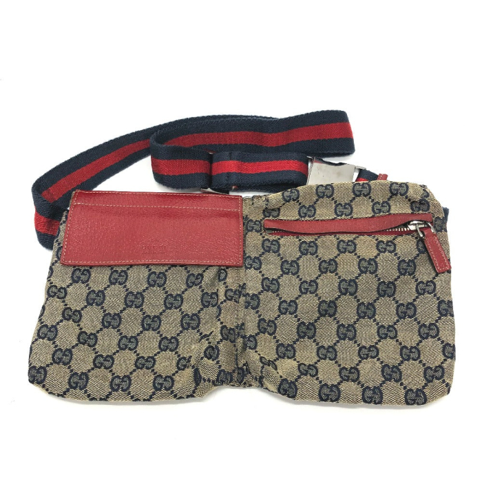 GUCCI Waist bag 28566 GG canvas / leather Red GG/logo Sling bag mens U
