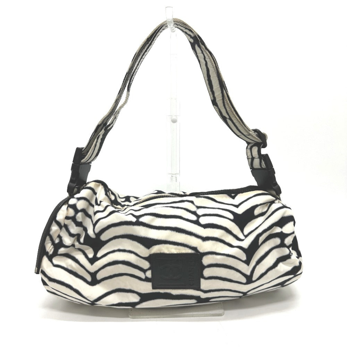 CHANEL Shoulder Bag Nylon white Sports CC COCO Mark Women Used Authent