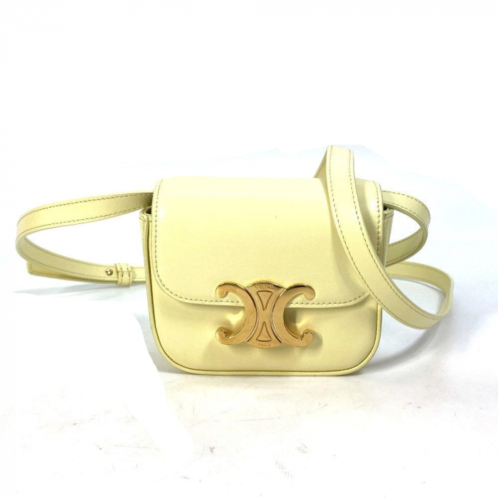 CELINE Shoulder Bag 10I513DPV.11OY leather yellow Shiny calfskin mini 