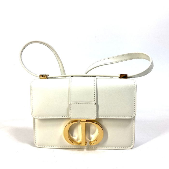 Christian Dior Shoulder Bag leather white CDMetal Montagne 30 Women Us