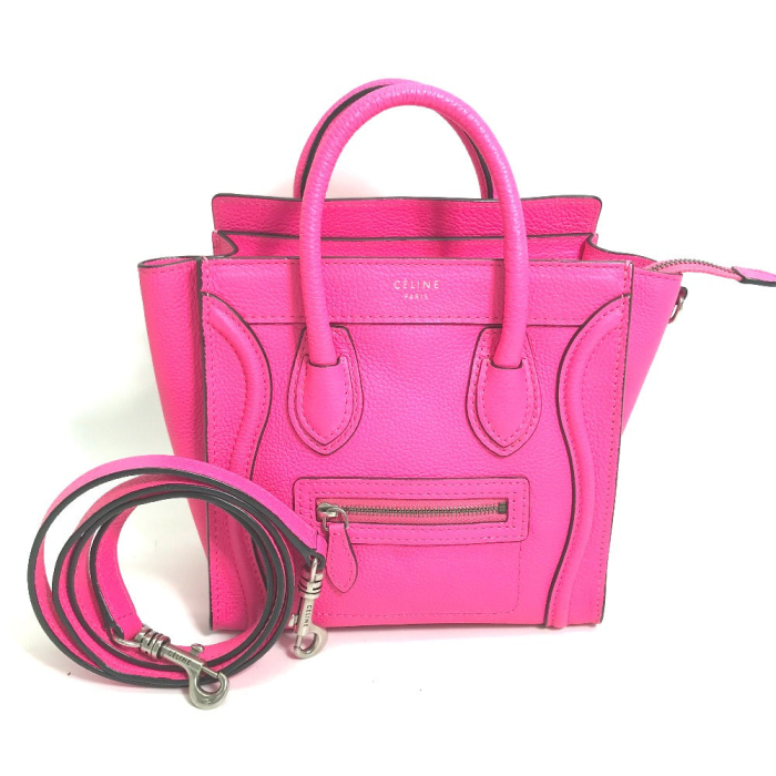 CELINE Handbag 189243 leather pink Tote Bag Bag Crossbody luggage nano