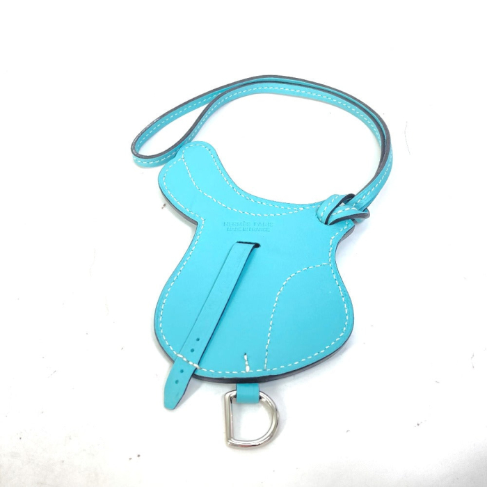 HERMES charm Swift blue saddle motif paddock cell Women Used Authentic