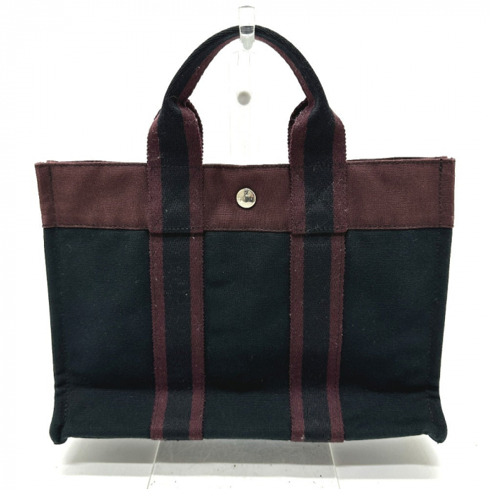 HERMES Handbag canvas black Fool ToePM