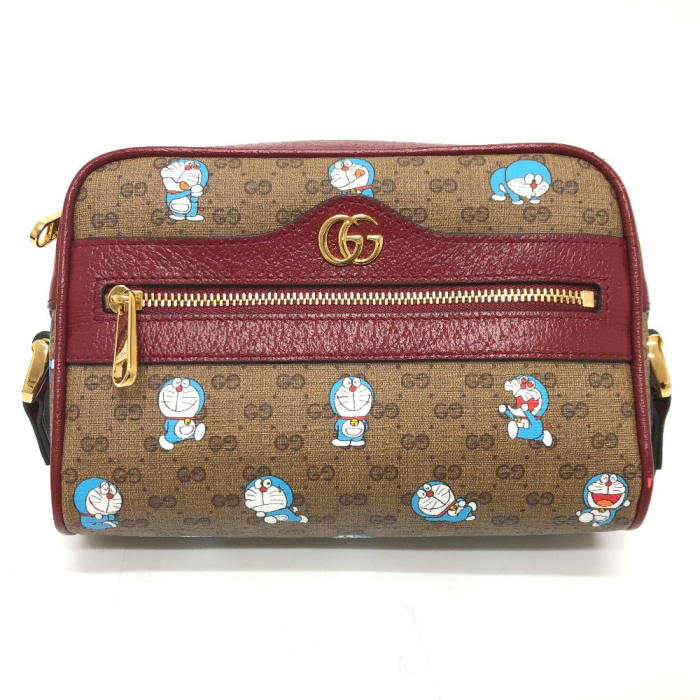 GUCCI Shoulder Bag 647784 GG Supreme Canvas Brown GG Supreme Doraemon 