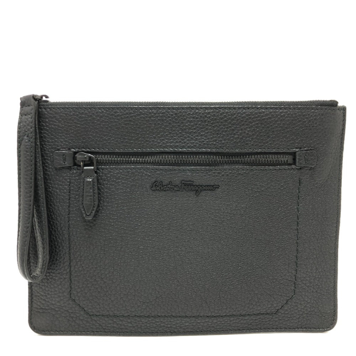 Salvatore Ferragamo Clutch bag leather black logo