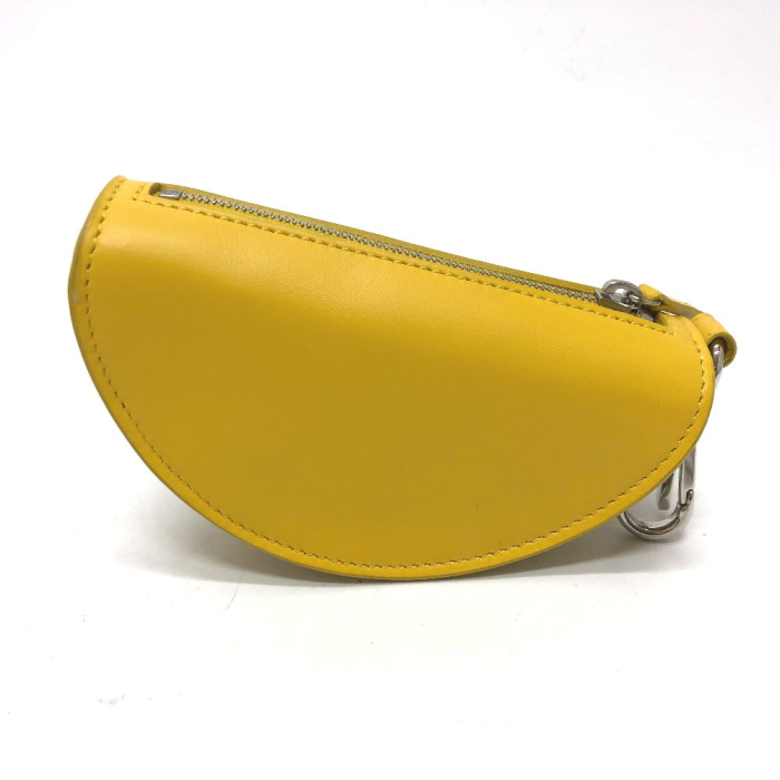 FENDI Bag charm 7AR706 leather yellow taco motif Coin case Women Used 