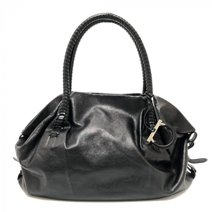 Salvatore Ferragamo Handbag EZ-21A056 leather black Gancini Women Used