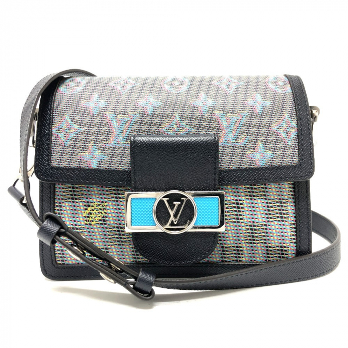 LOUIS VUITTON Shoulder Bag M55454 leather blue LV pop Daufine MINI Wom