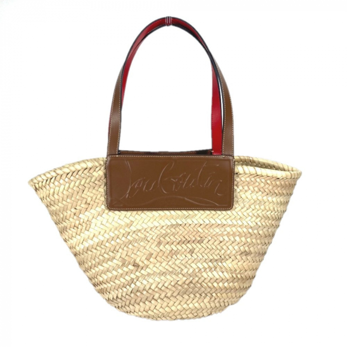 Christian Louboutin Shoulder Bag 1215220 Raffia leather beige Tote Bag