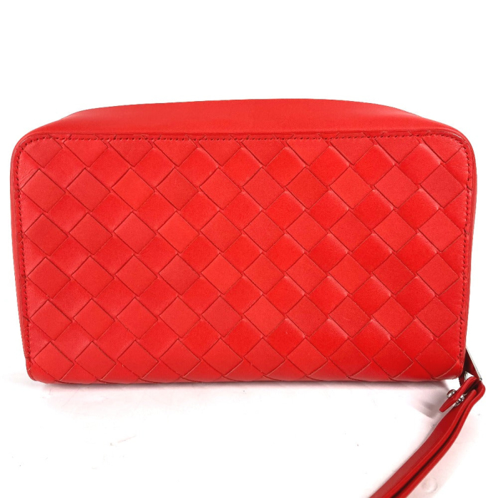BOTTEGAVENETA Clutch bag 650524 leather Red Bag INTRECCIATO mens Used 