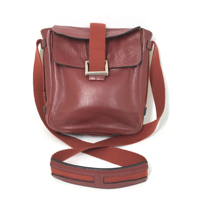 HERMES Shoulder Bag Taurillon Clemence Red Crossbody bag Tibet PM Wome