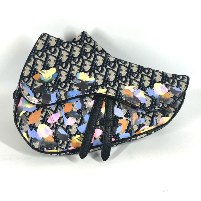Dior Sling bag Canvas / leather Navy Alex Foxton Oblique Saddle bag me