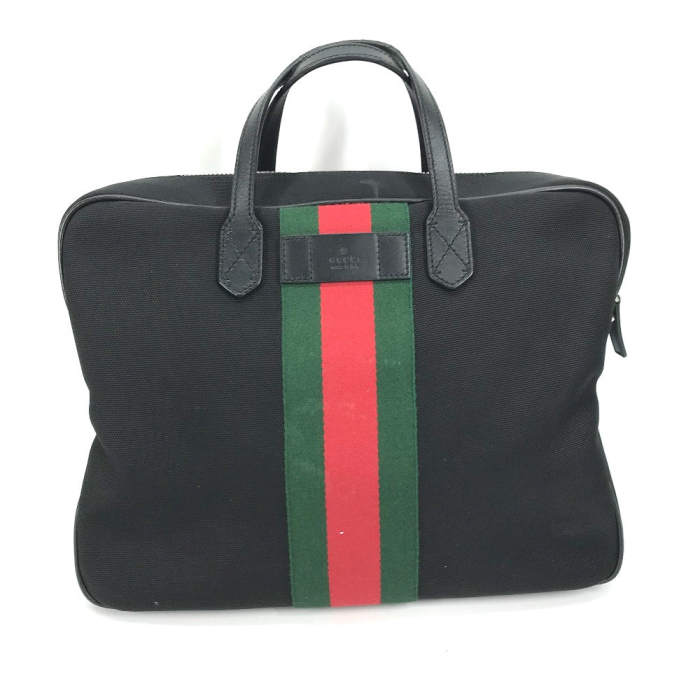 GUCCI Tote Bag 630922 Leather / canvas black Sherry line Business bag 
